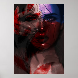 Poster Retrato de Boêmian Ombre Violet e Burgundy