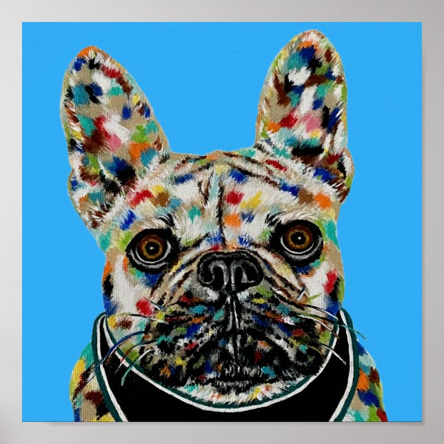 Poster Retrato de Bulldog Francês (Frente)