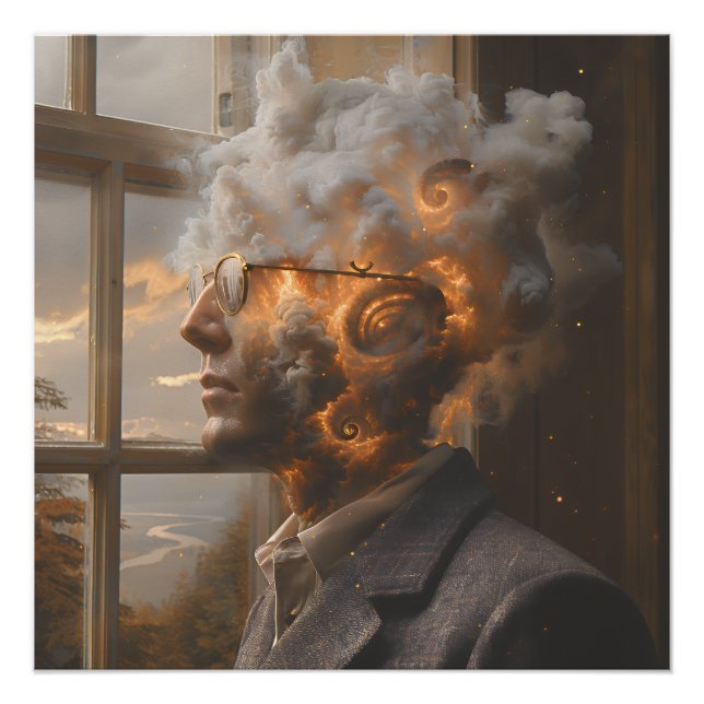 Póster Retrato de Cabeça Dissolvendo a Mente Cósmica (Frente)