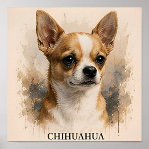 Poster Retrato de Cachorro Companheiro Minúsculo Chihuahu