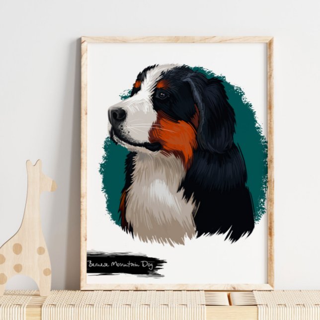 Poster Retrato de Cachorro da Montanha Bernese | Retrato  (Criador carregado)