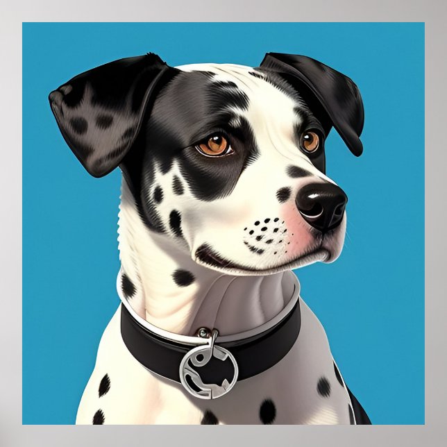 Poster Retrato de Cachorro Dalmata (Frente)