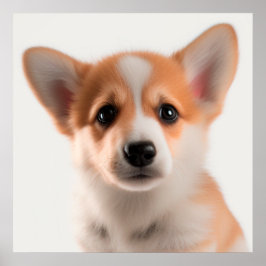 Poster Retrato de cachorro de Corgi galês Pembroke fofo (