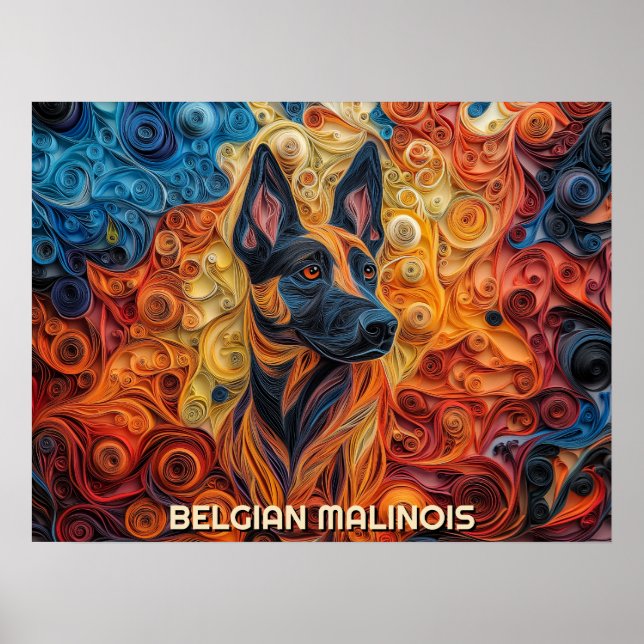 Poster Retrato de Cachorro de Papel Collie de Borda (Frente)