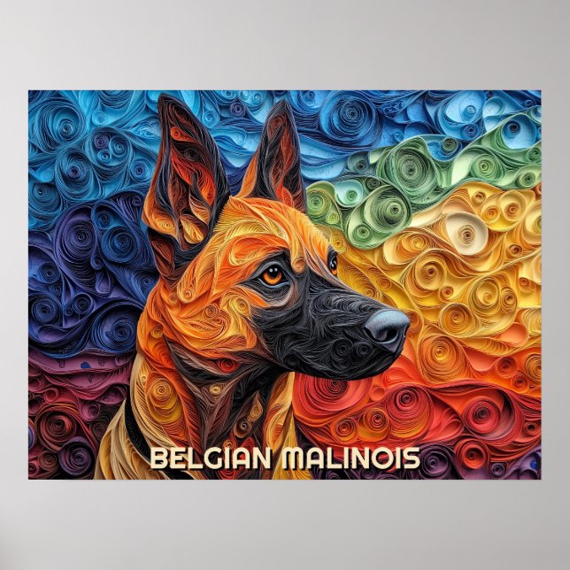 Poster Retrato de Cachorro de Papel Collie de Borda (Frente)