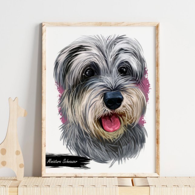 Poster Retrato de Cachorro Miniatura Schnauzer | Retrato  (Criador carregado)