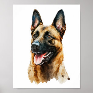 Poster Retrato de Cachorro Personalizado, Retrato Pet Rea