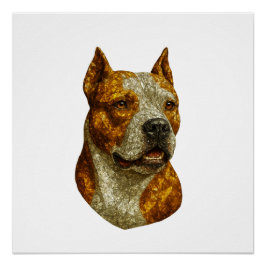 Póster Retrato de Cachorro Pitbull