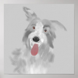 Póster retrato de cão-colo