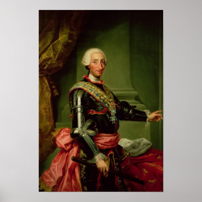 Póster Retrato de Carlos III c.1761 (Frente)