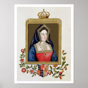 Póster Retrato de Catarina de Aragão (1485-1536) øs Qu
