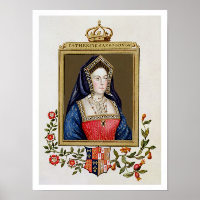 Póster Retrato de Catherine de Aragão (1485-1536) 1rua Qu (Frente)