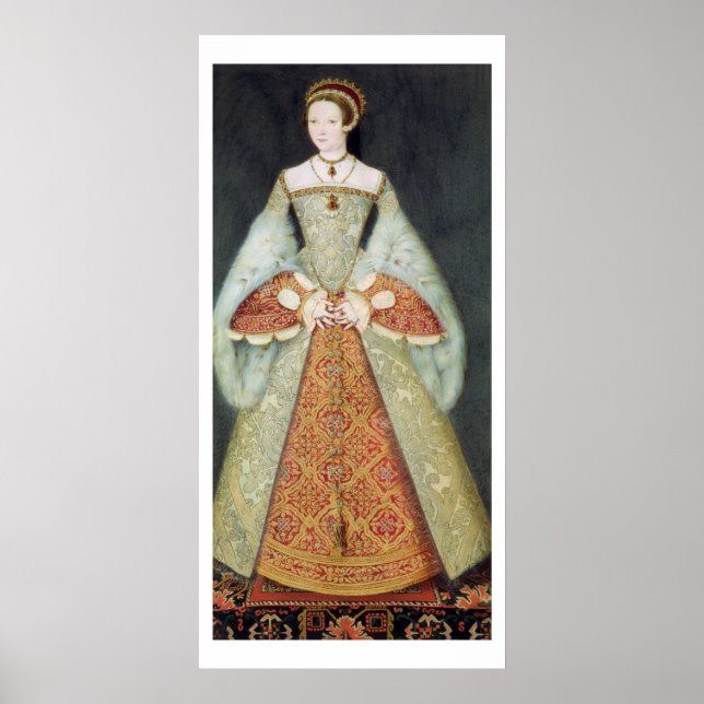 Poster Retrato de Catherine Parr (1512-48), 1545 (cor) (Frente)