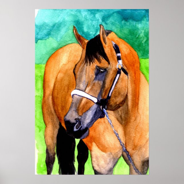 Póster Retrato de Cavalo Trimestre de Cavalo Meteorológic (Frente)