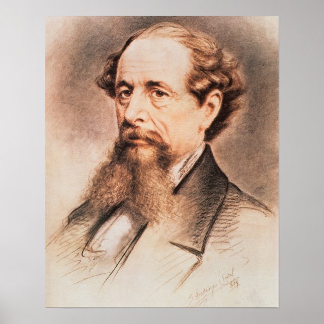 Póster Retrato de Charles Dickens, 1869 (Frente)