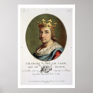 Póster Retrato de Charles V, chamado "" o rei sábio de F
