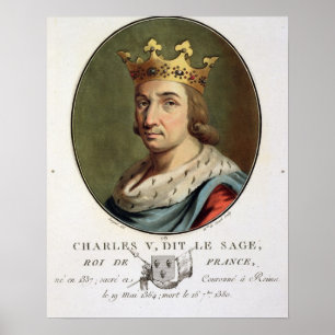 Póster Retrato de Charles V, chamado "" o rei sábio de F