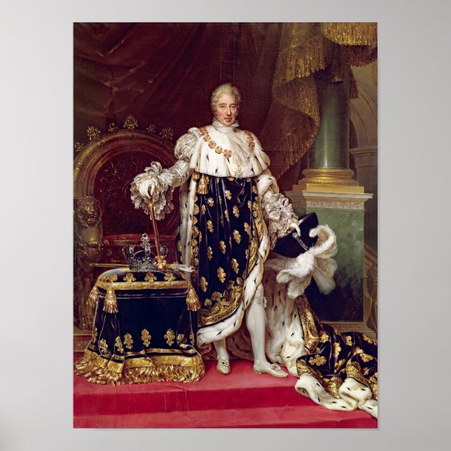 Poster Retrato de Charles X em Robes de Coronação, 1827 (Frente)