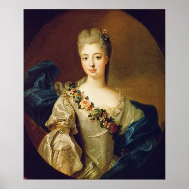 Póster Retrato de Charlotte Aglae de Orleans, 1720 (Frente)