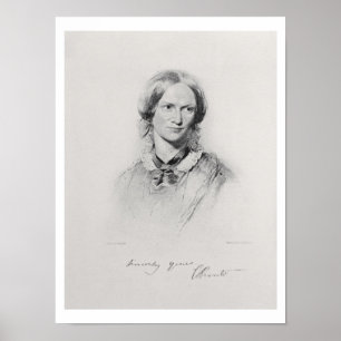 Poster Retrato de Charlotte Bronte, gravado pelo