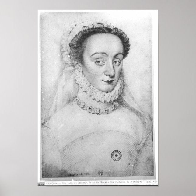 Poster Retrato de Charlotte de Beaune Dame de (Frente)