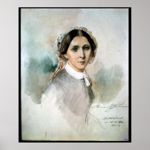 Póster Retrato de Clara Schumann 1853