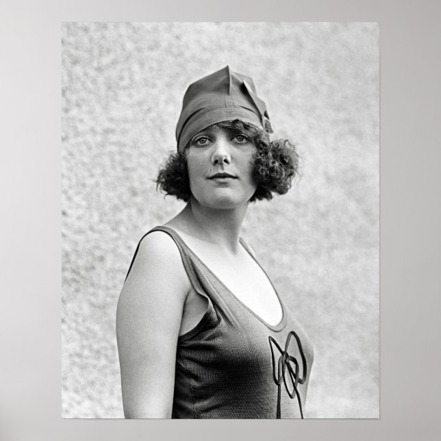 Poster Retrato de Concurso de Beleza de Banho, 1922. Foto (Frente)