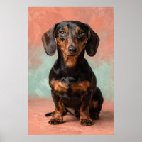 Retrato de Dachshund em Tons Terrosos Quentes