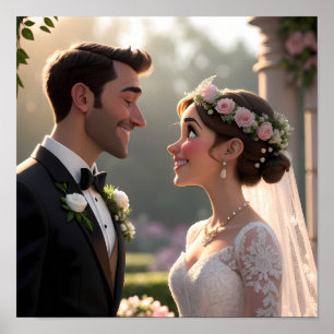 Poster Retrato de Desenho Animado 3D Personalizado a part