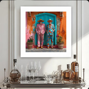 Poster Retrato de Dois Cavalheiros Extravagantes