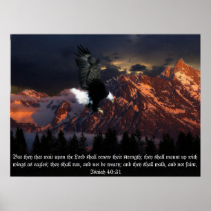 Póster Retrato de Eagle da escritura do 40:31 de Isaih