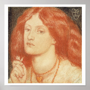 Poster Retrato de Elizabeth Siddal (1834-62), 1860