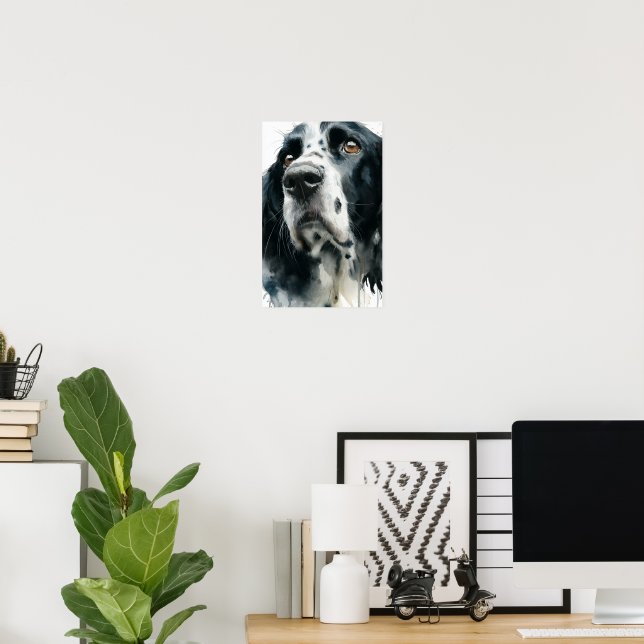 Poster retrato de english springer spaniel com ticking (Escritório em casa)