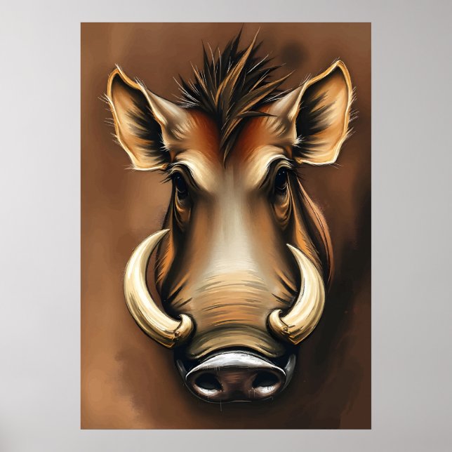 Poster Retrato de Facão Nobre – Arte de Animais Africanos (Frente)