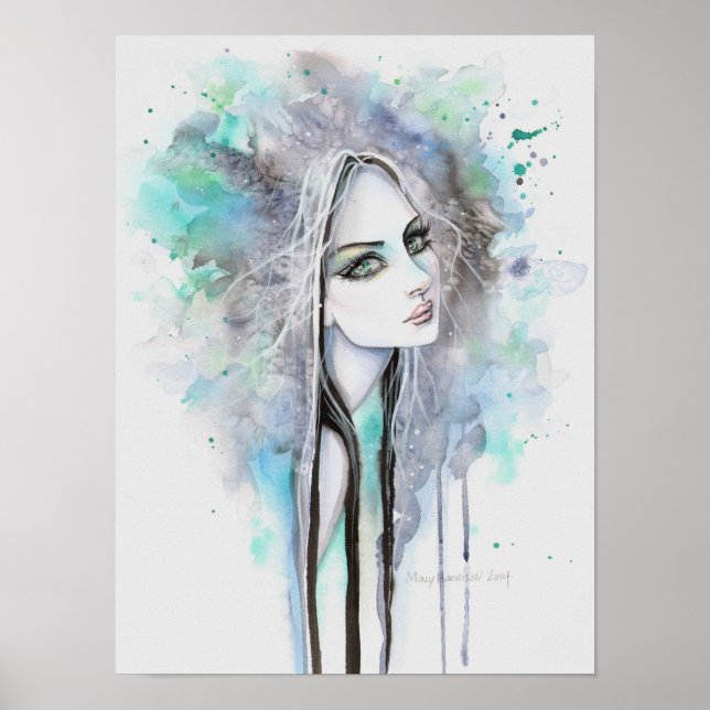 Poster Retrato de Fantasia Abstrata de Fantasma de Olhos  (Frente)