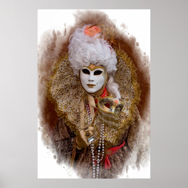 Póster Retrato de fantasia de carnaval, Veneza (Frente)
