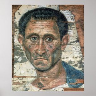 Poster Retrato de Fayum de um homem em um casaco azul,