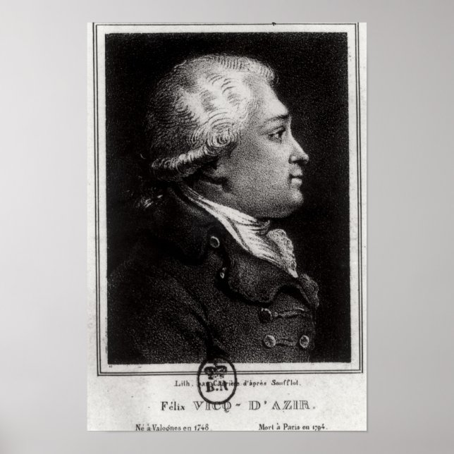 Poster Retrato de Felix Vicq d'Azyr (Frente)