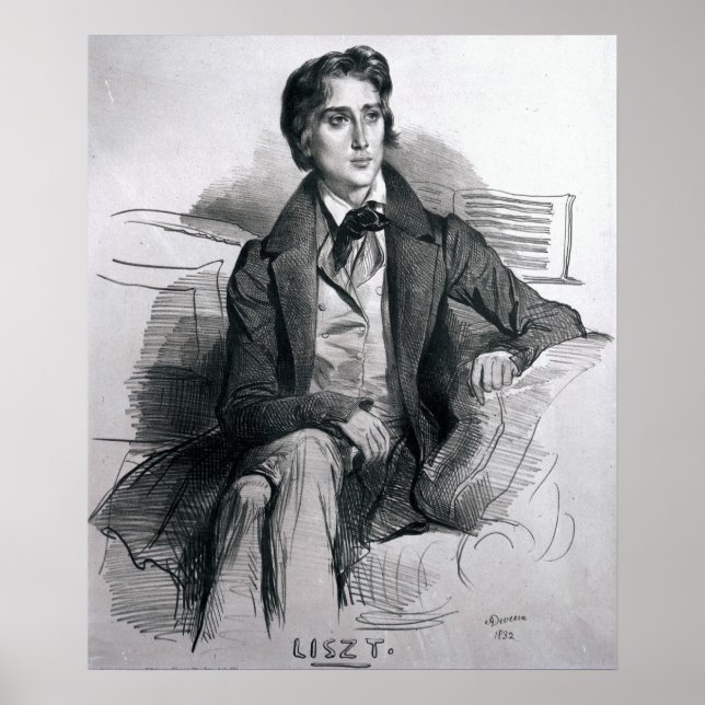 Póster Retrato de Franz Liszt agosto de 1832 (Frente)