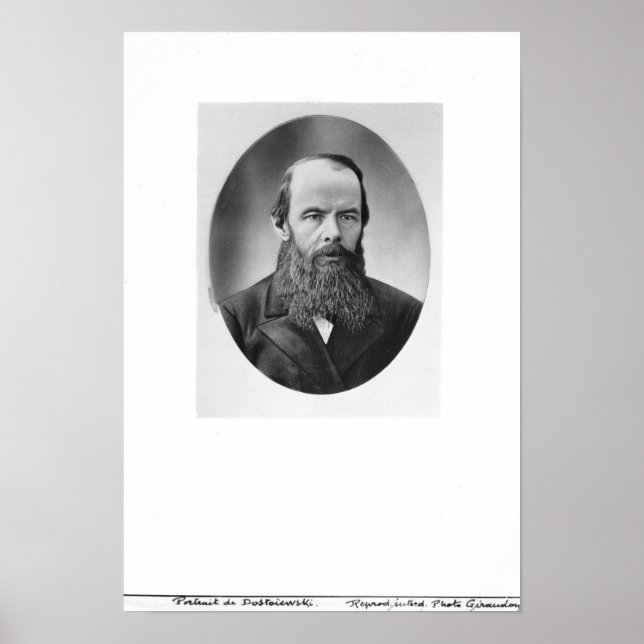 Poster Retrato de Fyodor Mikhailovich Dostoyevsky (Frente)