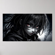 Retrato de Garota de Anime Crua