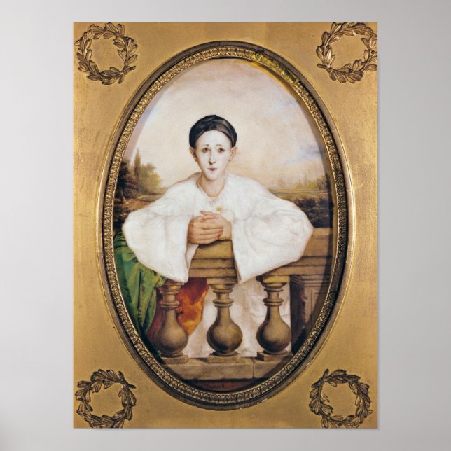 Poster Retrato de Gaspard Deburau como Pierrot, c.1815 (Frente)