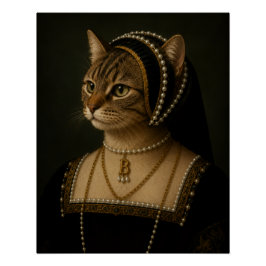 Póster Retrato de Gato Anne Boleyn – Rainha Tudor Renasce
