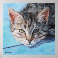 Retrato de Gato de cinza Tan Tabby