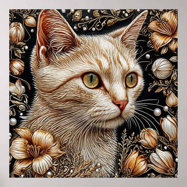 Poster Retrato de Gato Elegante (Frente)