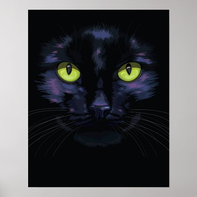 Póster Retrato de gato preto (Frente)