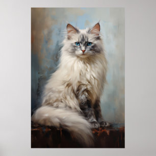 Poster Retrato de gato Ragdoll