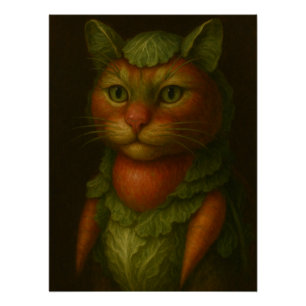 Póster Retrato de Gato Renascentista