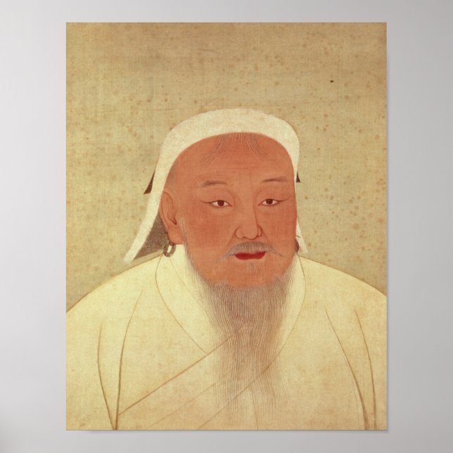 Póster Retrato de Genghis Khan , Mongol Khan (Frente)