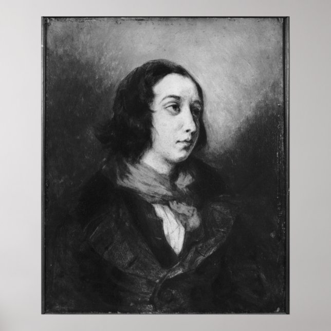 Poster Retrato de George Sand, 1838 (Frente)